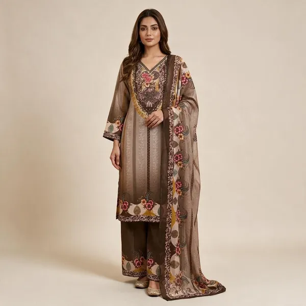 Brown_Floral_Printed_Straight_Suit_Set_For_Women
