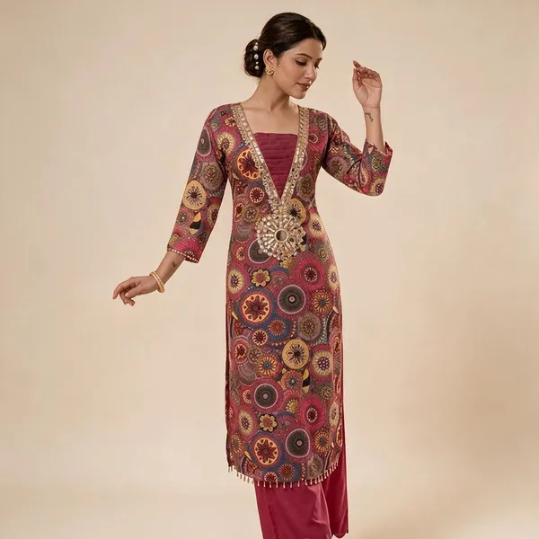 Maroon_Printed_Straight_Kurta_Set_For_Women