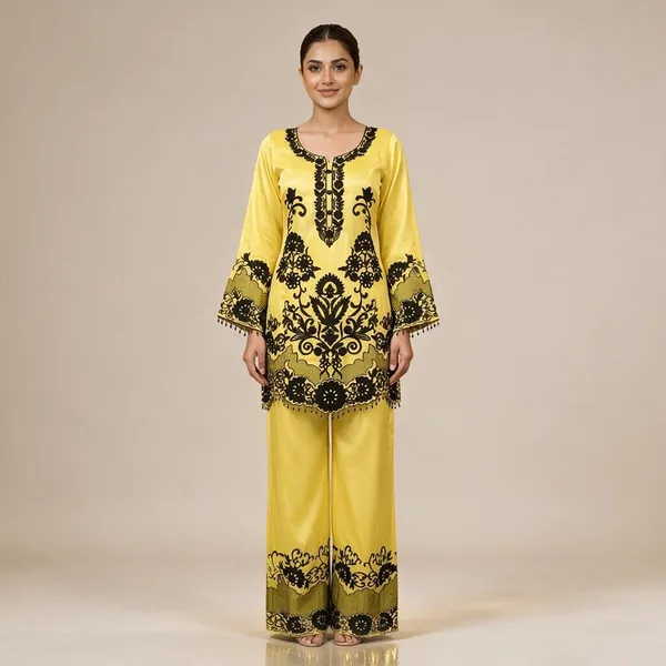 Yellow_Printed_Kurta_Palazzo_Set_For_Women