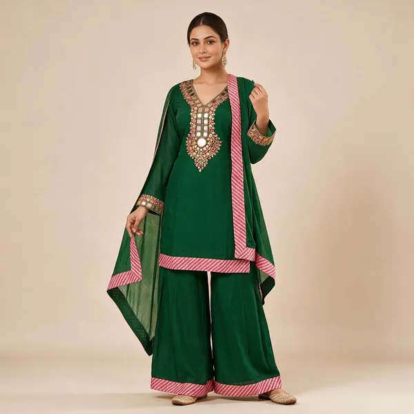 Green_Embroidered_Kurta_Set_For_Women