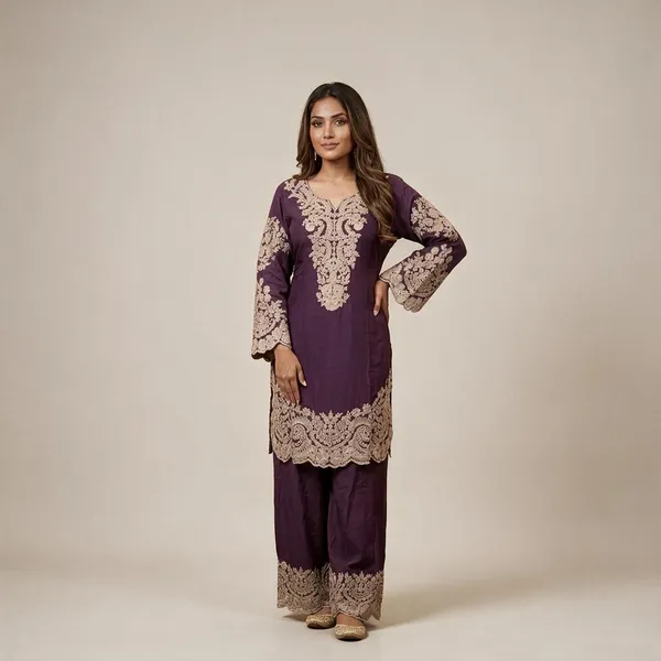 Purple_Embroidered_Straight_Kurta_Set_For_Women