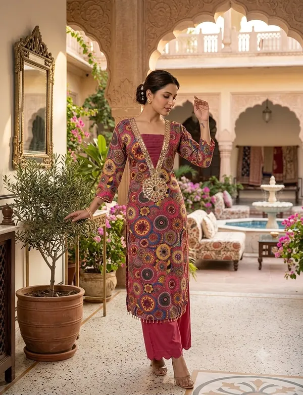 Maroon_Printed_Straight_Kurta_Set_For_Women