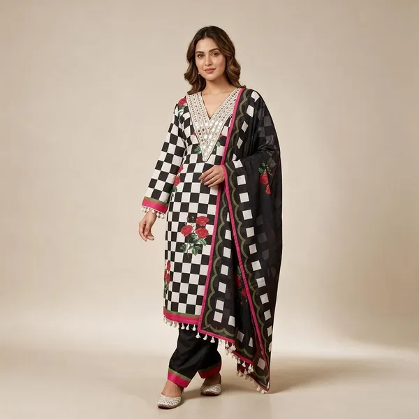 Black_Printed_Straight_Kurta_Set_For_Women