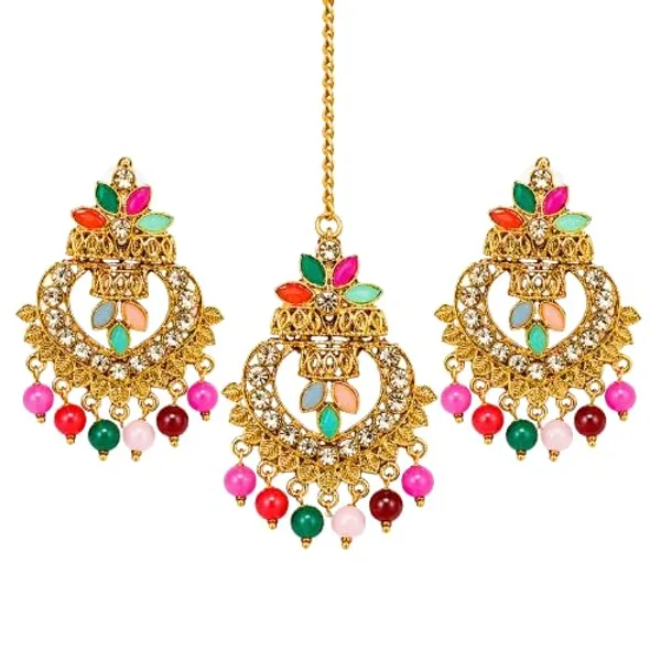 Chandbali_Earrings_With_Maang_Tikka_Set