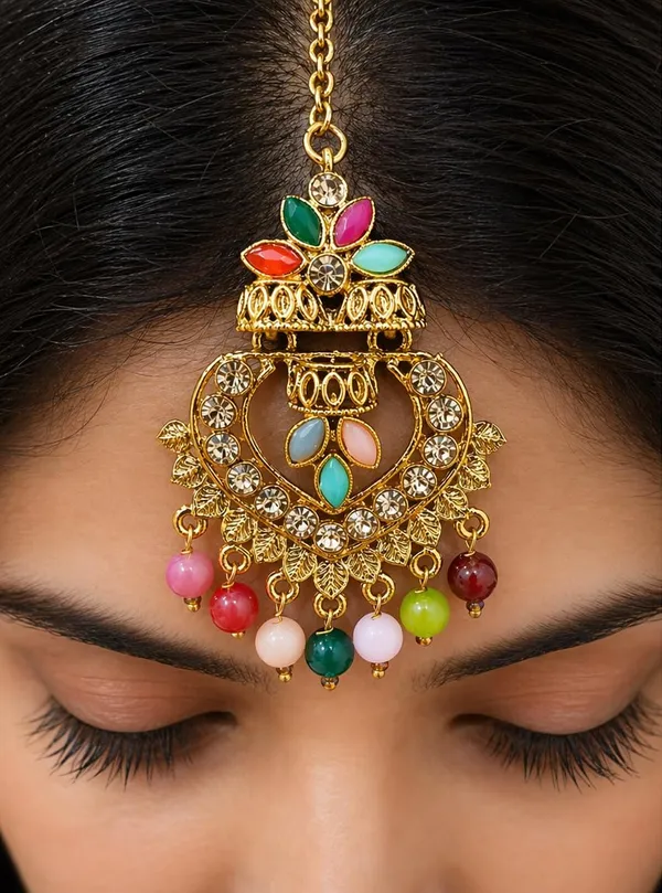 Chandbali_Earrings_With_Maang_Tikka_Set