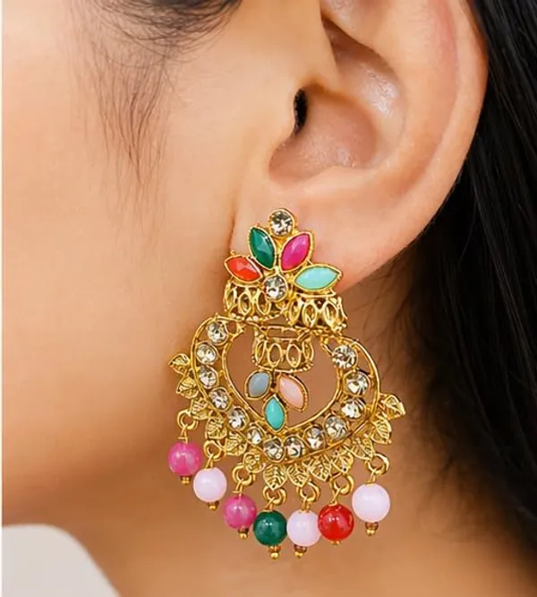 Chandbali_Earrings_With_Maang_Tikka_Set