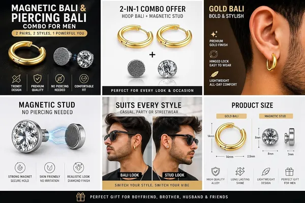 Men_S_Magnetic_Earrings_And_Stud_Combo_Set