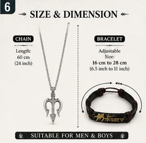 Mahadev_Trishul_Pendant_Chain_And_Bracelet_Combo