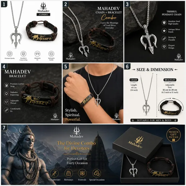 Mahadev_Trishul_Pendant_Chain_And_Bracelet_Combo