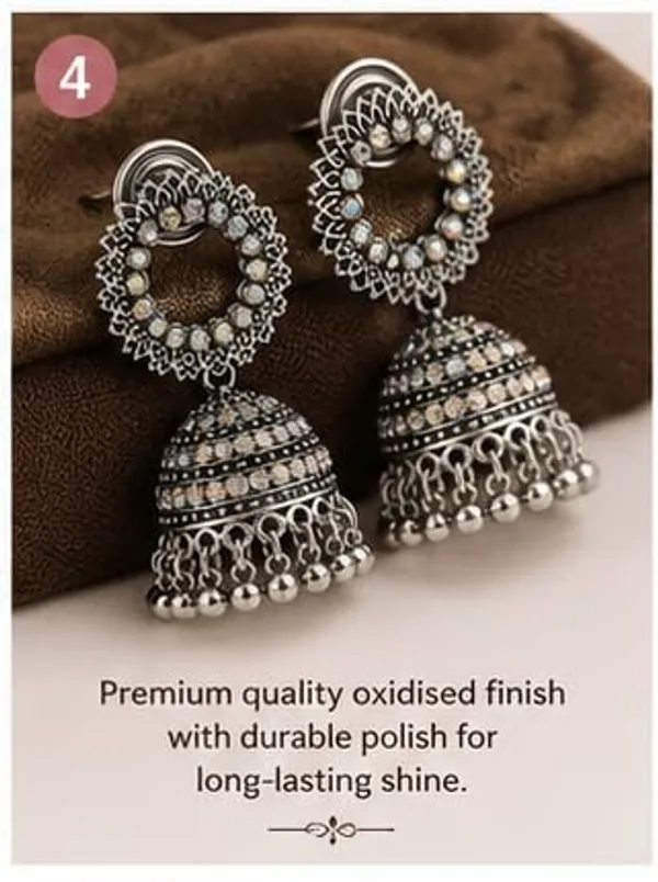 Oxidised_Silver_Jhumka_Earrings