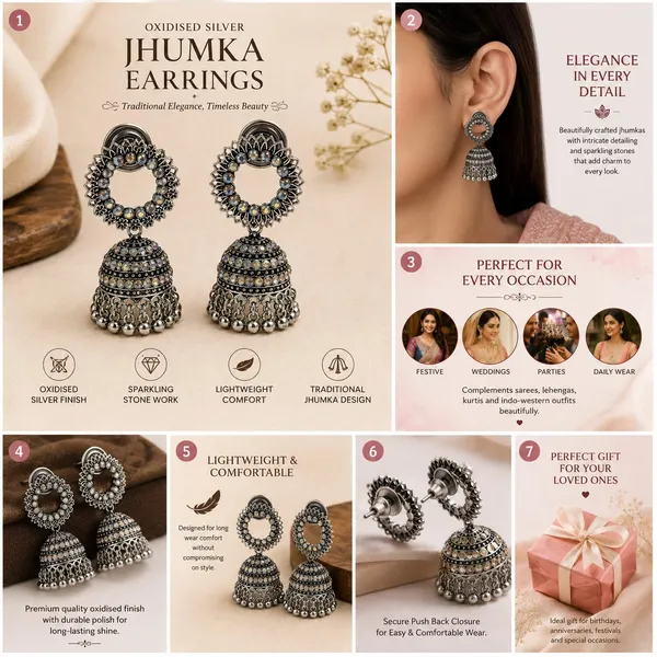 Oxidised_Silver_Jhumka_Earrings