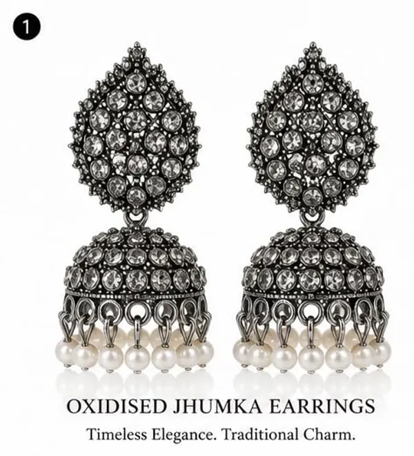 Oxidised_Silver_Plated_Jhumki_Earrings