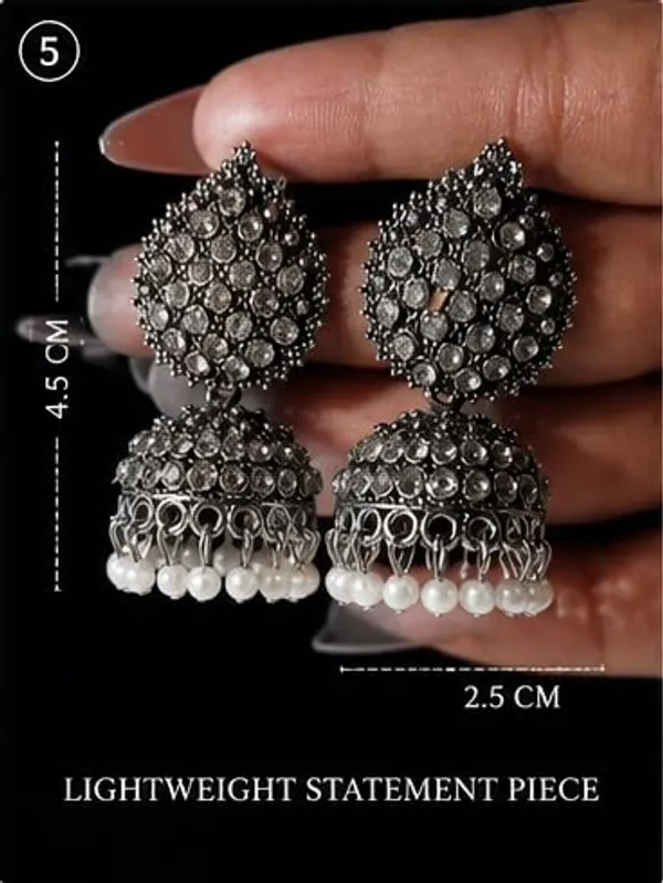 Oxidised_Silver_Plated_Jhumki_Earrings