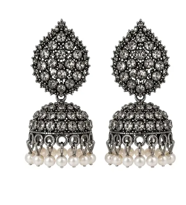 Oxidised_Silver_Plated_Jhumki_Earrings