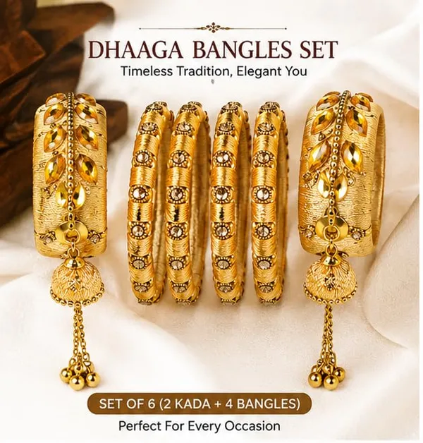 Gold_Plated_Dhaaga_Bangles_Set_For_Women