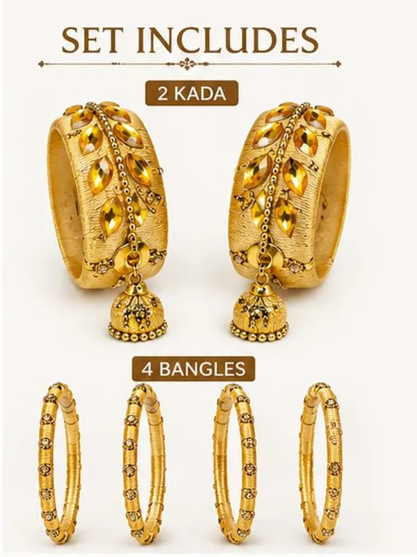Gold_Plated_Dhaaga_Bangles_Set_For_Women