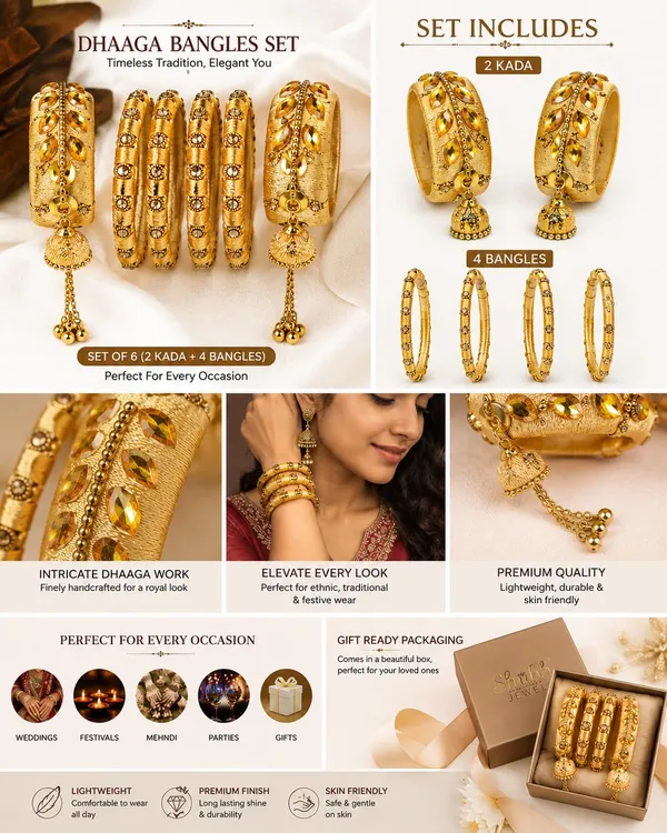 Gold_Plated_Dhaaga_Bangles_Set_For_Women