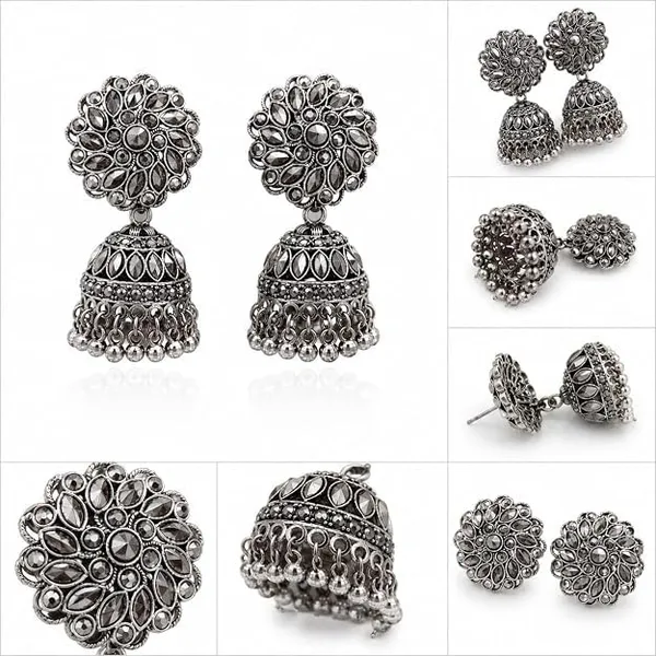 Oxidised_Jhumki_Earrings