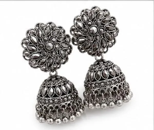 Oxidised_Jhumki_Earrings