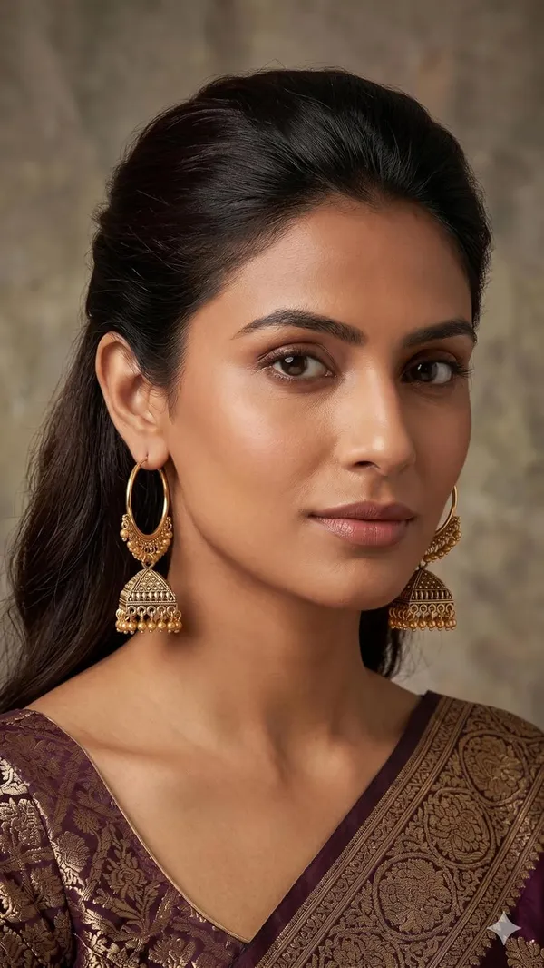 Oxidised_Jhumki_Hoop_Earrings