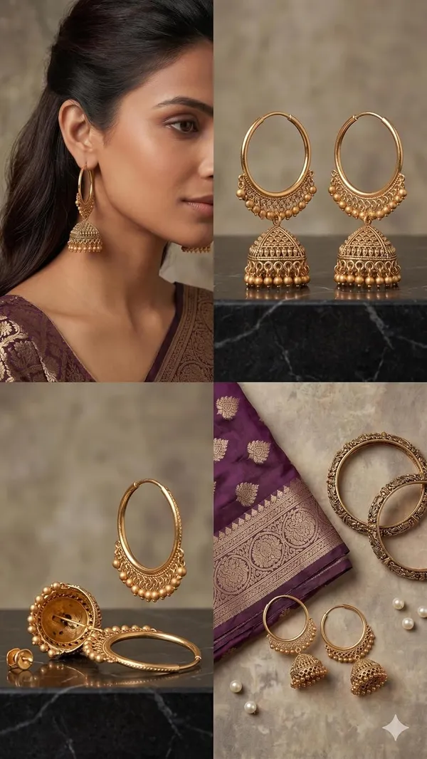 Oxidised_Jhumki_Hoop_Earrings