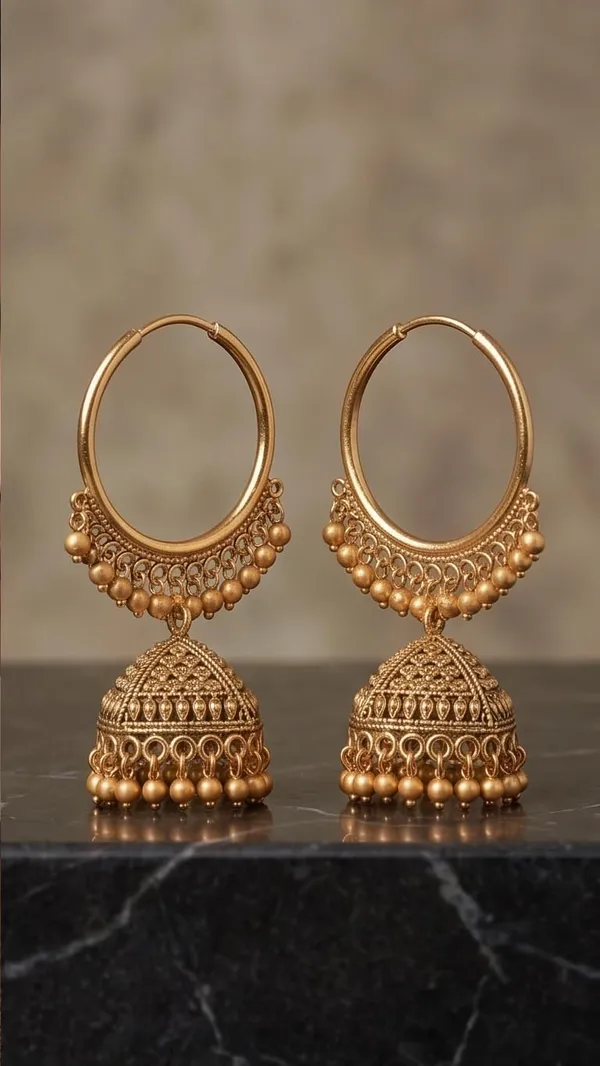 Oxidised_Jhumki_Hoop_Earrings