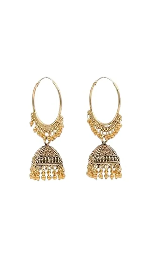 Oxidised_Jhumki_Hoop_Earrings