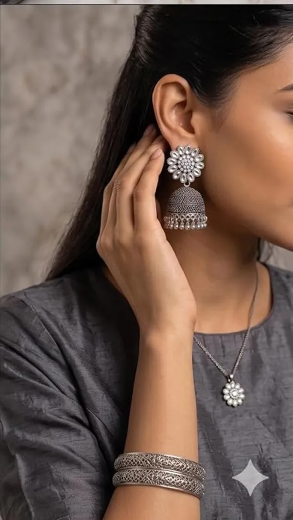 Oxidised_Jhumki_Earrings