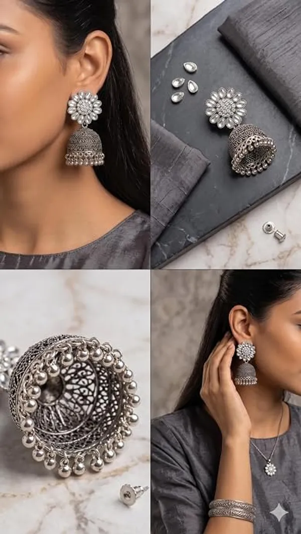 Oxidised_Jhumki_Earrings