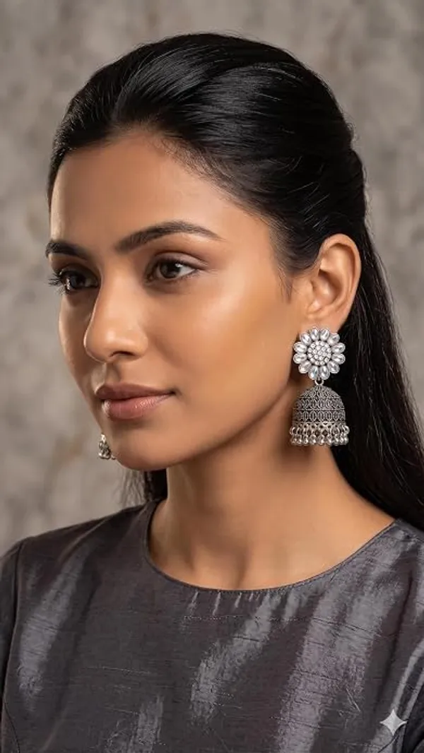 Oxidised_Jhumki_Earrings