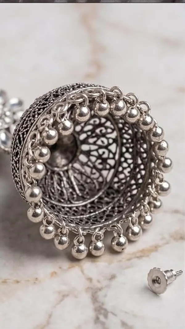 Oxidised_Jhumki_Earrings