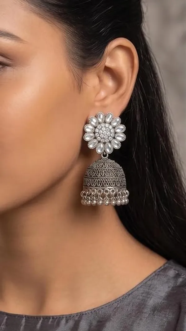 Oxidised_Jhumki_Earrings