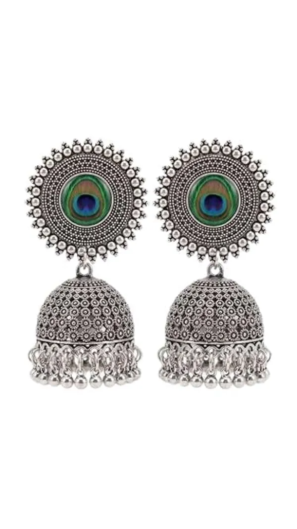 Oxidised_Jhumki_Earrings