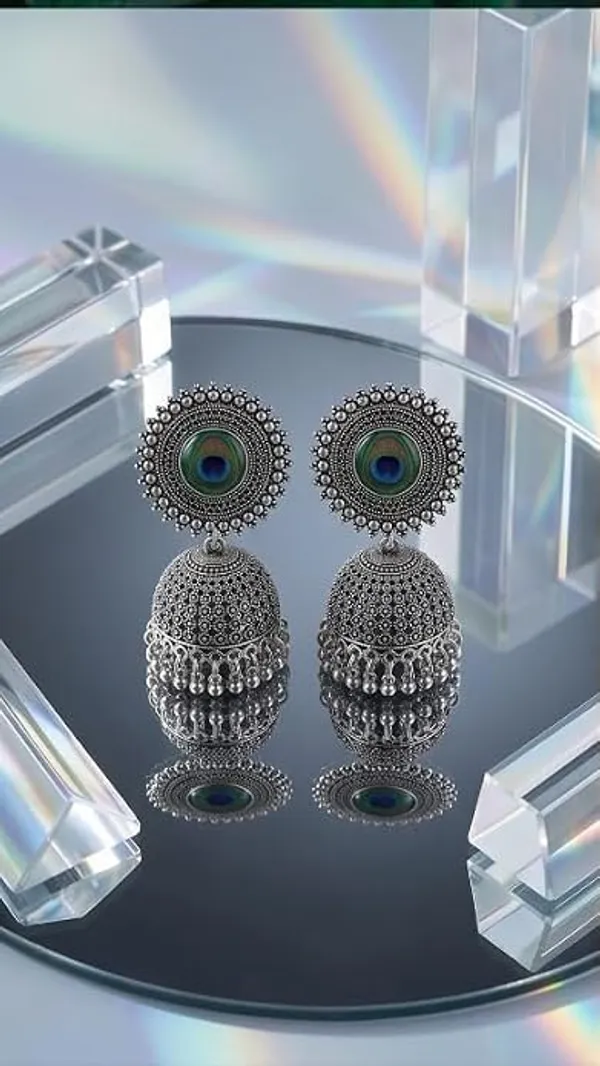 Oxidised_Jhumki_Earrings