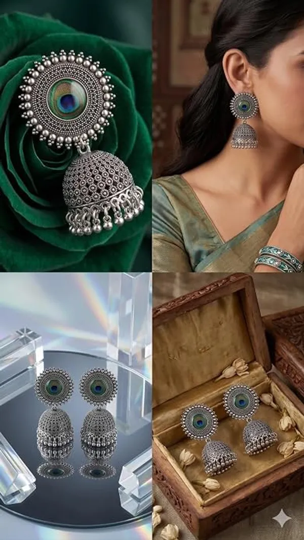 Oxidised_Jhumki_Earrings