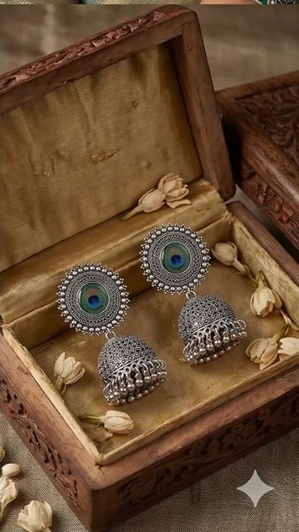 Oxidised_Jhumki_Earrings