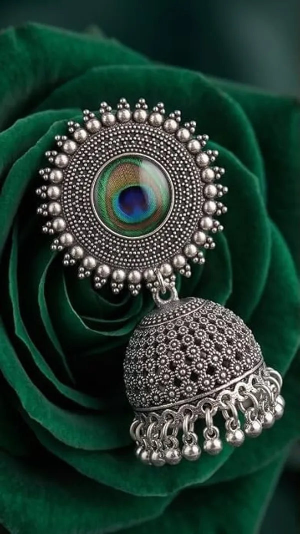 Oxidised_Jhumki_Earrings