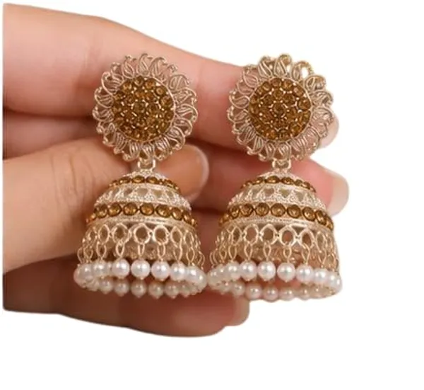 Oxidised_Silver_Plated_Pearl_Jhumka_Earrings