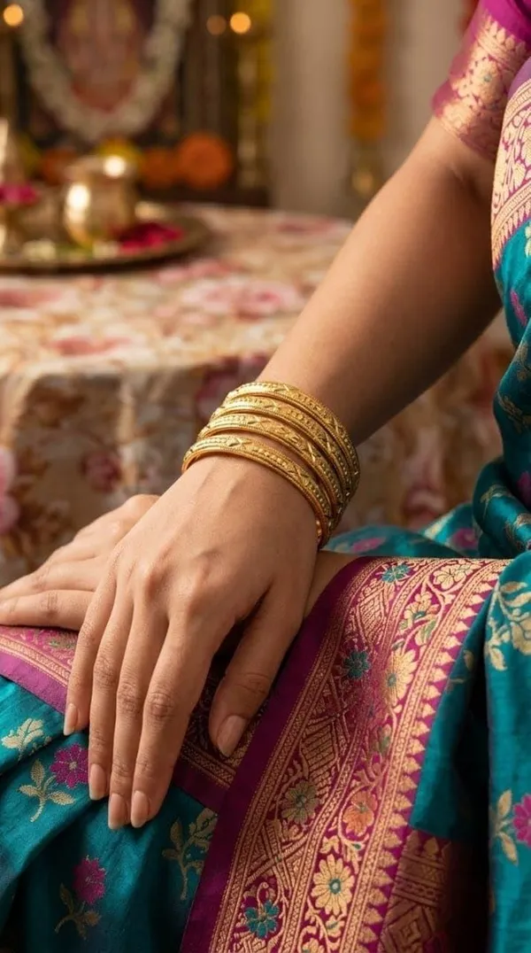 Women_S_Gold_Plated_Engraved_Bangles