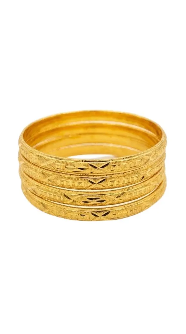 Women_S_Gold_Plated_Engraved_Bangles