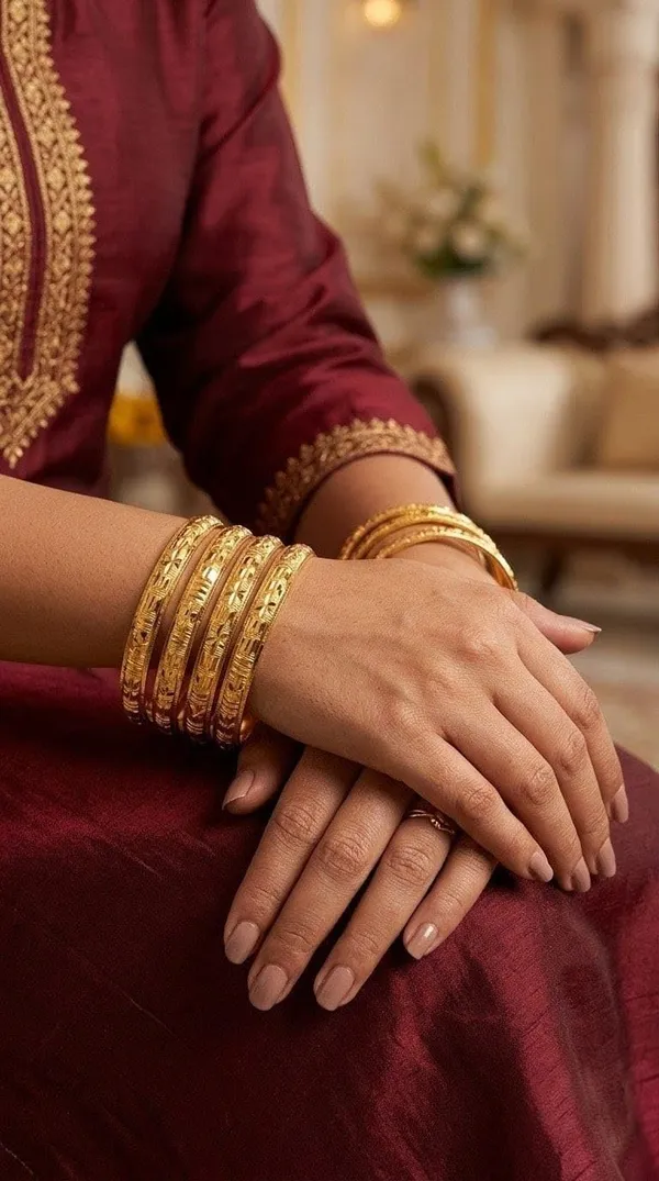 Women_S_Gold_Plated_Floral_Bangles