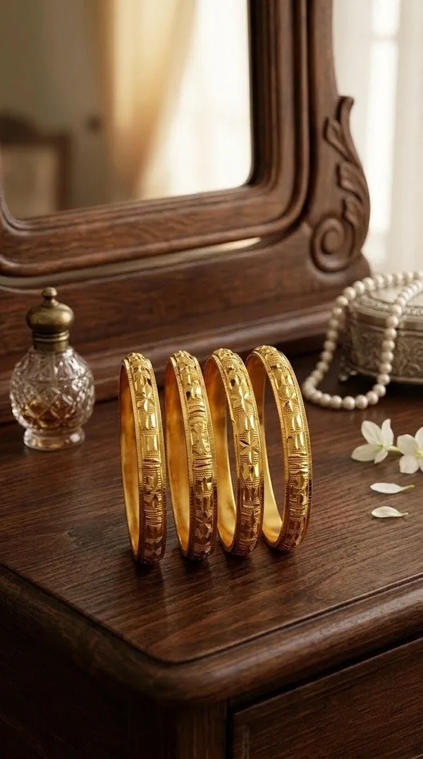 Women_S_Gold_Plated_Floral_Bangles