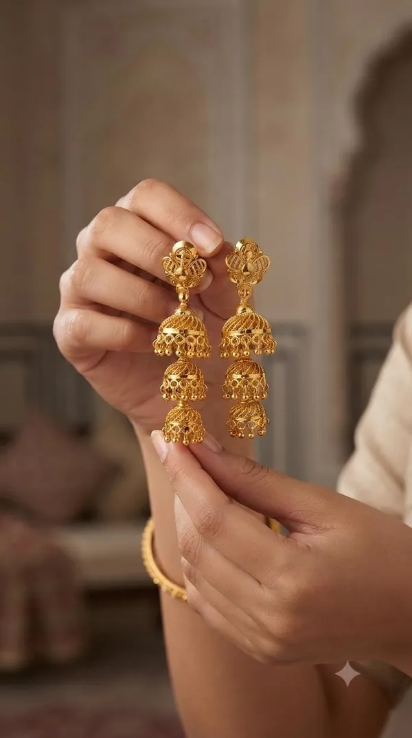 Triple_Jhumka_Earrings