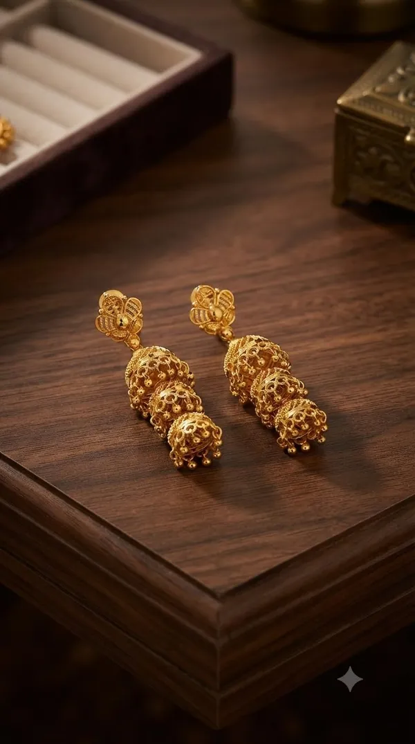 Triple_Jhumka_Earrings