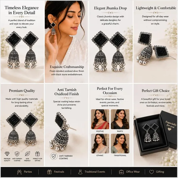 Oxidized_Silver_Beaded_Jhumka_Earrings_For_Women