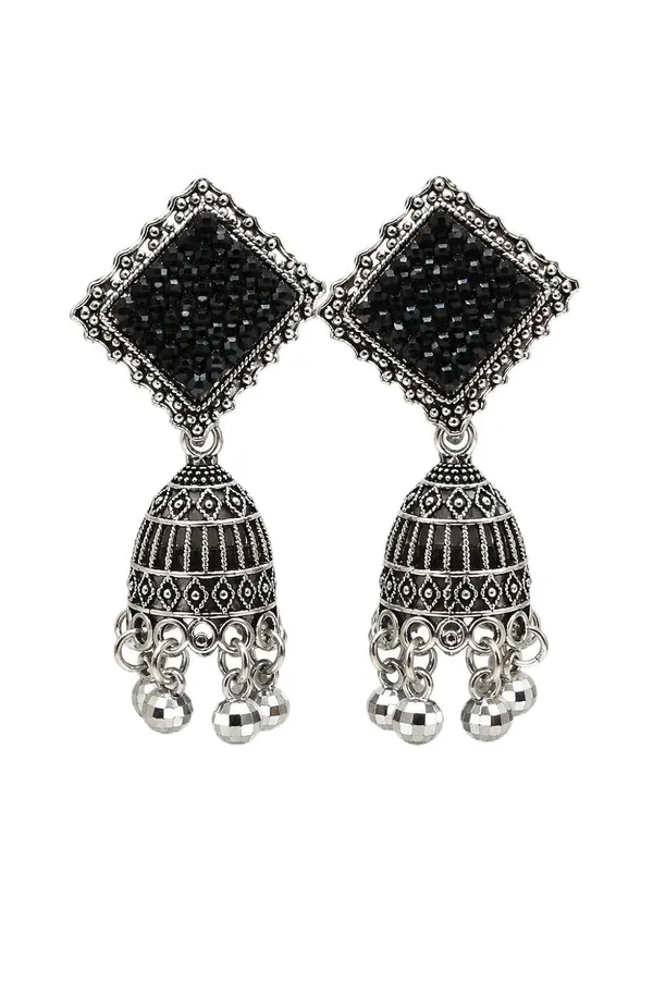 Oxidized_Silver_Beaded_Jhumka_Earrings_For_Women