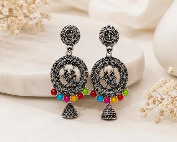 Oxidized_Jhumka_Earrings_With_Beads
