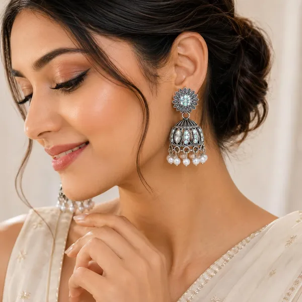 Oxidized_Silver_Jhumka_Earrings_For_Women