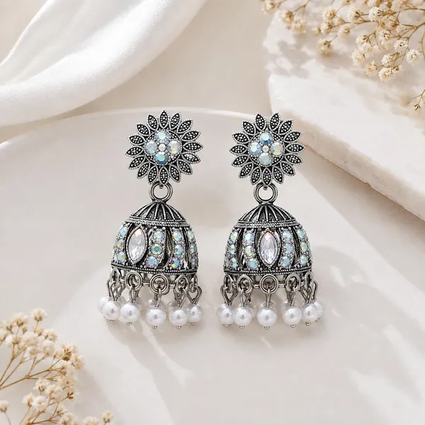 Oxidized_Silver_Jhumka_Earrings_For_Women