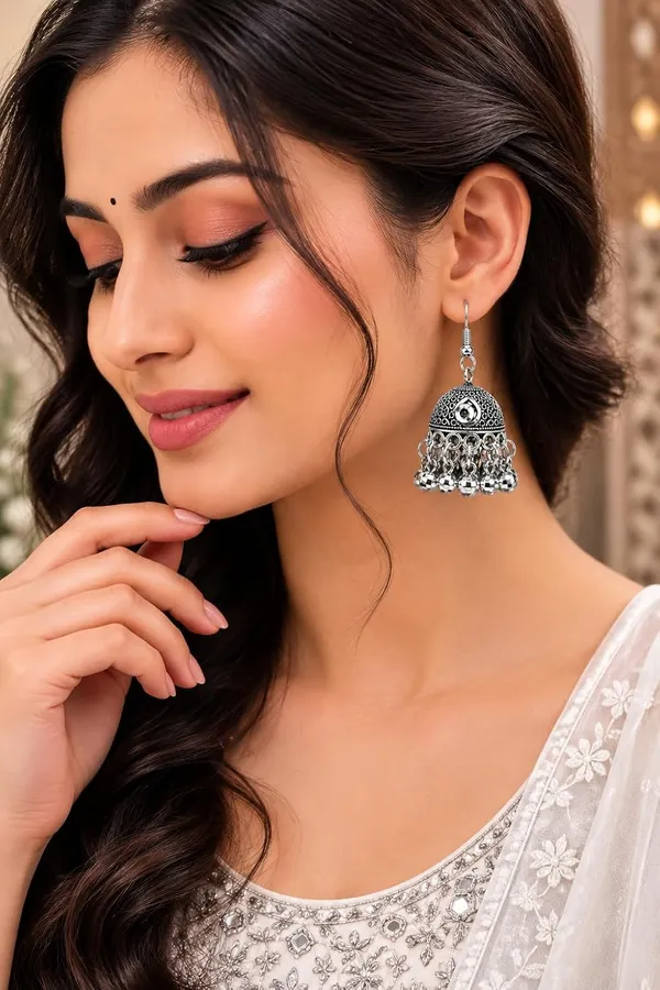 Jhumka_Earrings_With_Beads